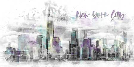 Modern Art NYC Manhattan Skyline | watercolor
