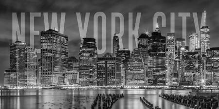 NEW YORK CITY Skyline | Monochrome Panorama