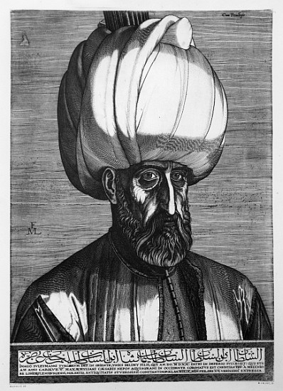 Suleiman the Magnificent; engraved in Constantinople from Melchior Lorck