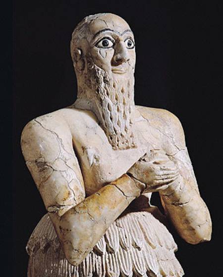 Detail of a statue of Itur-Shamagen, King of Mari, at prayer, from Mari, Middle Euphrates from Mesopotamian