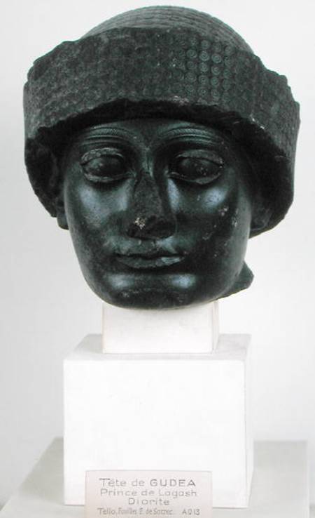 Head of Gudea, Prince of Lagesh, from Telloh (ancient Girsu) Neo-Sumerian from Mesopotamian