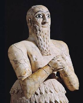 Detail of a statue of Itur-Shamagen, King of Mari, at prayer, from Mari, Middle Euphrates