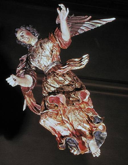 An angel above the altarpiece of the Chapel of St. Joseph from Mexican School