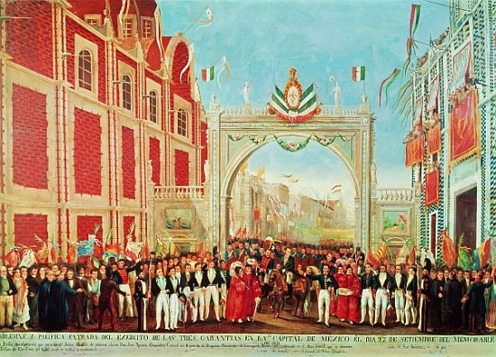 Solemn and Peaceful Entry of the Army of the Three Guarantees into Mexico City on September 27 from Mexican School