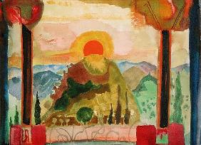 Sundown Over Abruzzi, c.1980-89 (w/c on paper) 