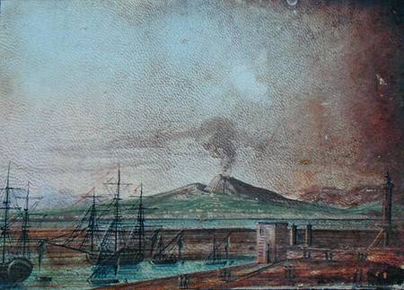 Vesuvius smoking, from Michael Faraday's scrapbook from Michael Faraday