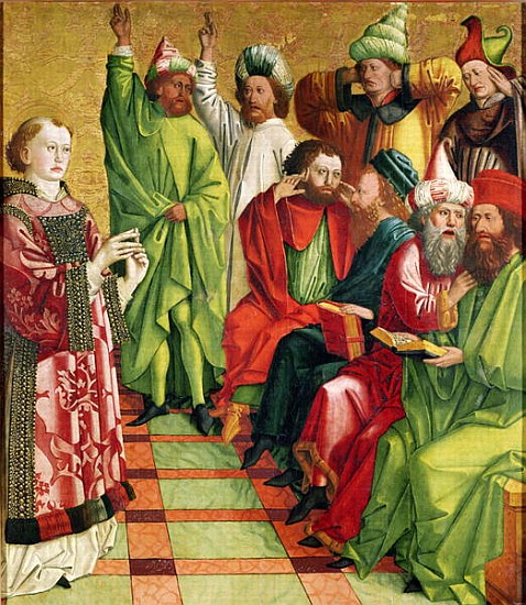 St. Stephen before the Judges, from the Altarpiece of St. Stephen, c.1470 from Michael Pacher