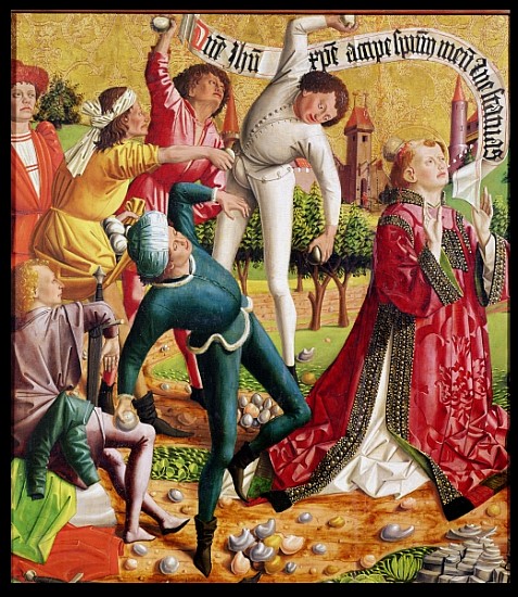 The Stoning of St. Stephen, from the Altarpiece of St. Stephen, c.1470 from Michael Pacher