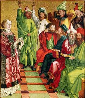 St. Stephen before the Judges, from the Altarpiece of St. Stephen, c.1470