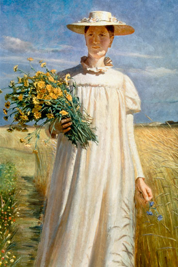 Anna Ancher returning from Flower Picking from Michael Peter Ancher