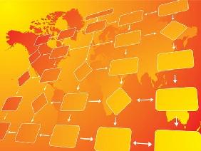 business flow chart orange