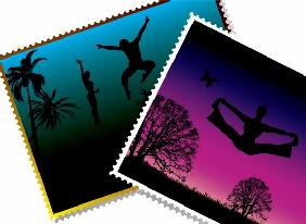 postcard stamp concept