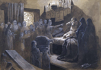 Iwan dem Schrecklichen erscheinen die Geister seiner Opfer. from Michail Konstantinowitsch Klodt