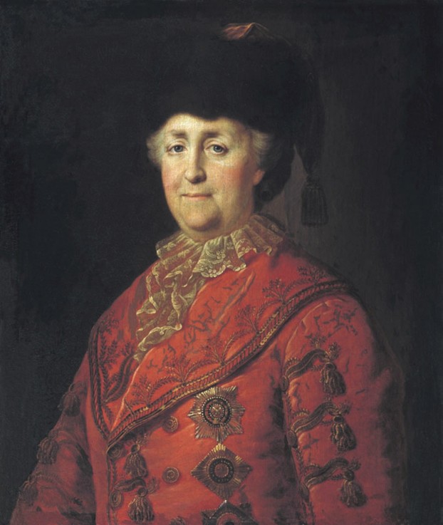 Portrait of Empress Catherine II (1729-1796) in Travel Dress from Michail Schibanow