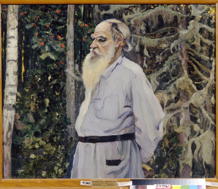 Portrait of the author Leo N. Tolstoy (1828-1910) from Michail Wassiljew. Nesterow