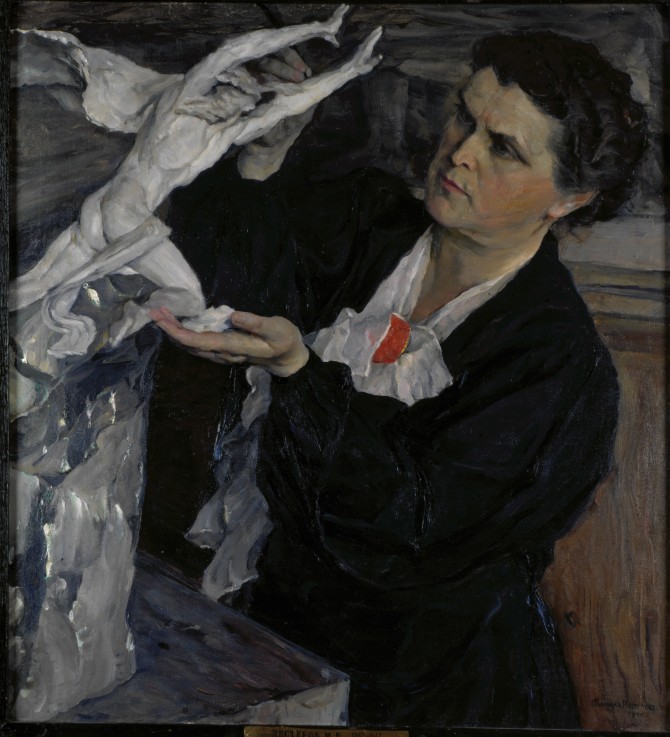 Portrait of the sculptor Vera Mukhina (1889-1953) from Michail Wassiljew. Nesterow