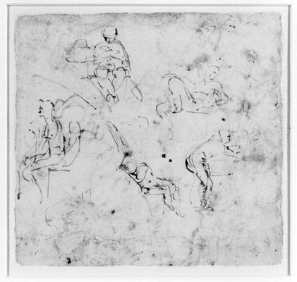 Figure study, c.1511 (pen & ink on paper) from Michelangelo Buonarroti