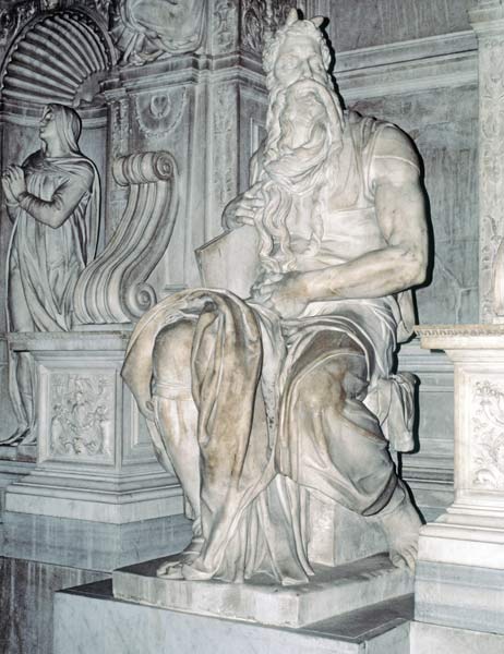 Moses, sculpture from the tomb of Pope Julius II (1453-1513) 1513-16 (marble)  from Michelangelo Buonarroti