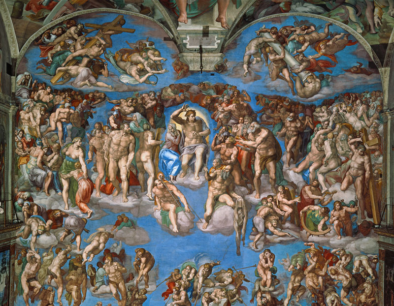 Sistine Chapel: The Last Judgement, 1538-41 (pre-restoration) from Michelangelo Buonarroti