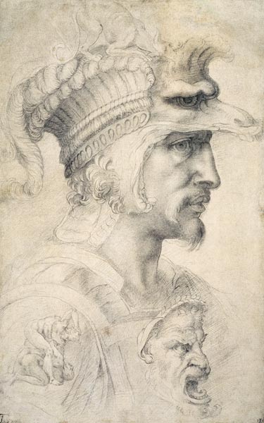 Study of Warrior's Head from Michelangelo Buonarroti