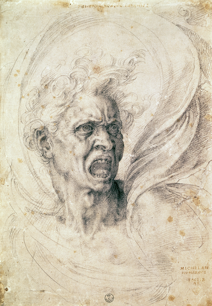 Study of a man shouting from Michelangelo Buonarroti