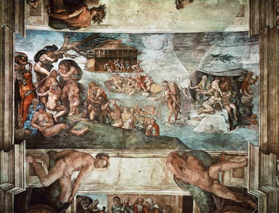 Sistine Chapel Ceiling The Flood Michelangelo Buonarroti As