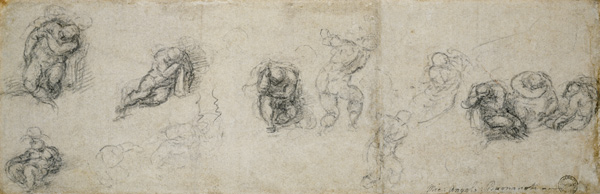 Study of Apostles, c.1550-55 (black chalk on paper) from Michelangelo Buonarroti