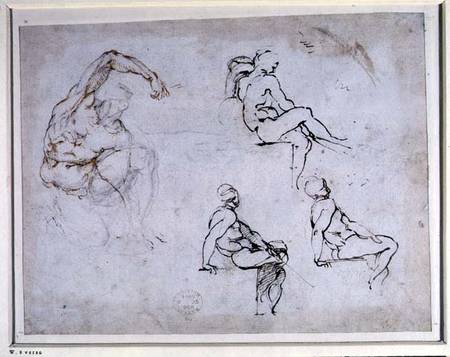 Figure Drawings (W.8 verso) from Michelangelo Buonarroti