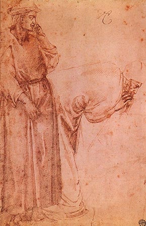 Two figures to Giotto from Michelangelo Buonarroti