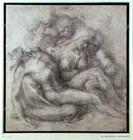 Figures Study for the Lamentation Over the Dead Christ from Michelangelo Buonarroti