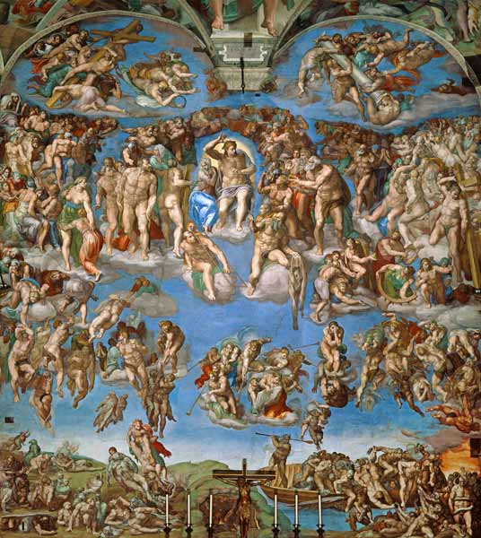 The Last Judgement Sistine Chapel Ceiling Fresco Michelangelo