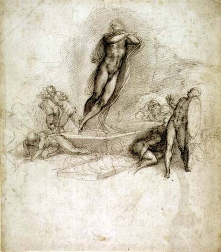 Study for an Ascension (pencil on paper) from Michelangelo Buonarroti
