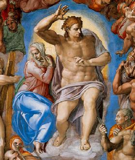 (the Last Judgement -- Christ and Maria part a Sistine chapel)