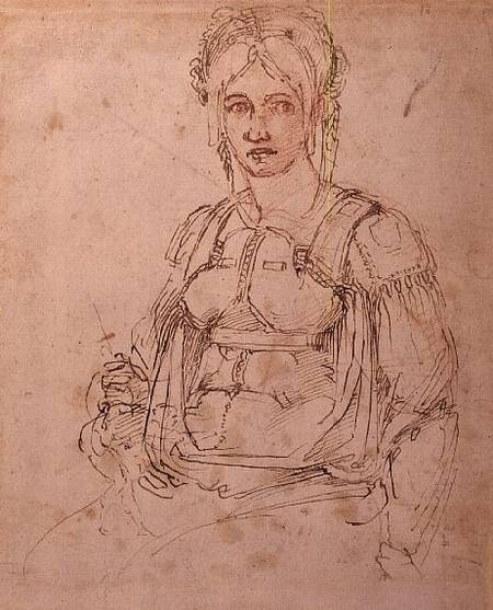 W.41 Sketch of a seated woman from Michelangelo Buonarroti