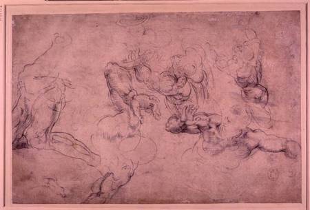 W.61v Male figure studies from Michelangelo Buonarroti