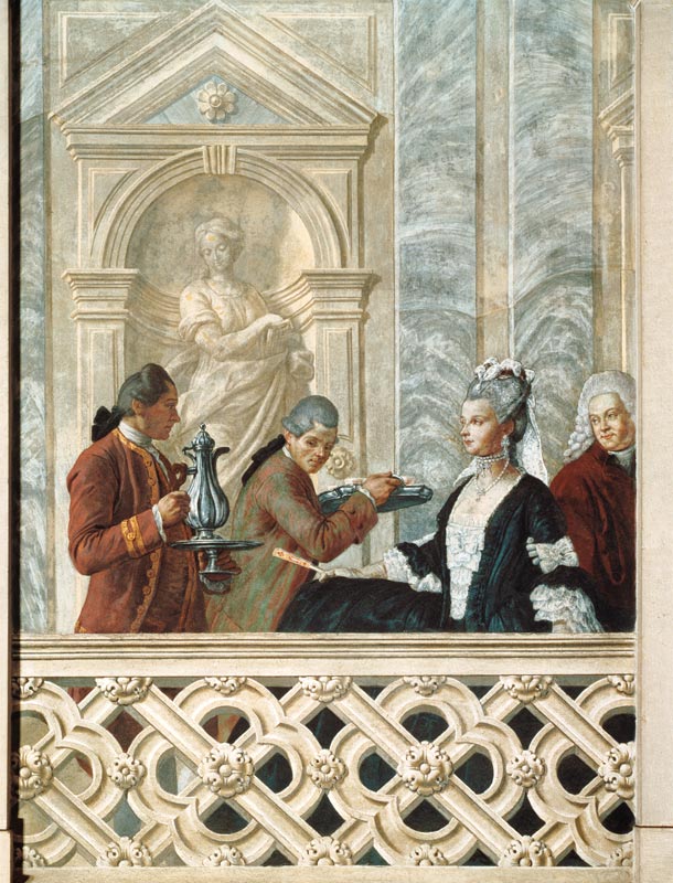 Group of two notaries and two servants from Michelangelo Morlaiter