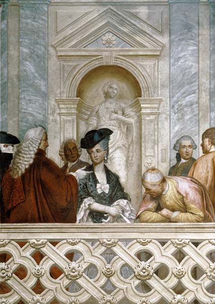 Group of seven notaries including one ecclesiastical figure from Michelangelo Morlaiter