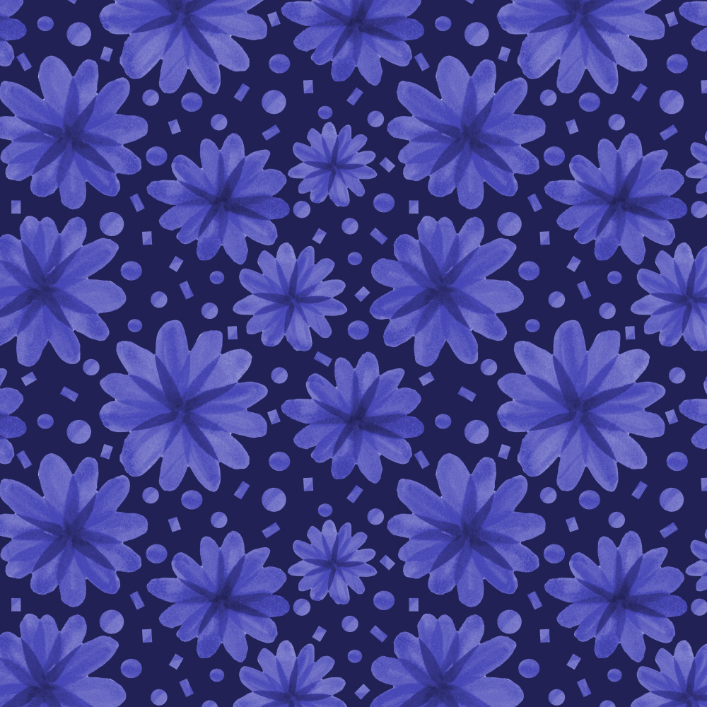 Floral Botanicals Navy On Blue from Michele Channell