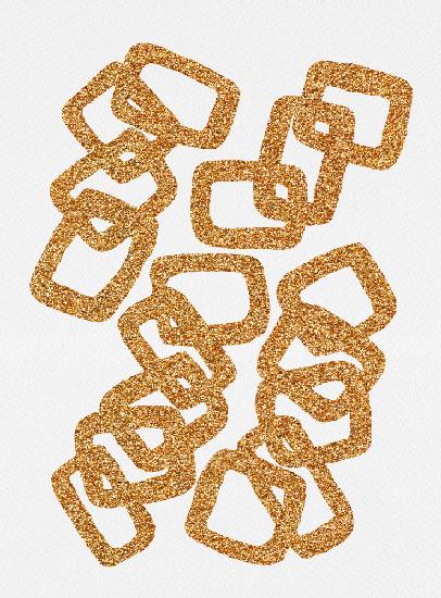 Copper Glitter Rectangle Chain