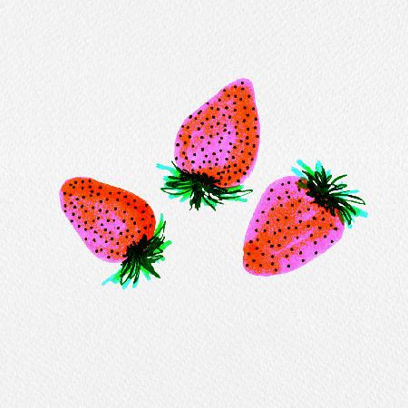 Red Lavender Sweet Strawberries Fruit