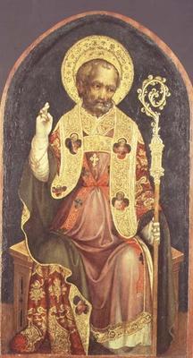 A Bishop Saint (tempera on panel)