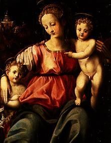 (Michele di Ridolfo del Ghirlandaio) Madonna with child and young Johannes from Michele Tosini