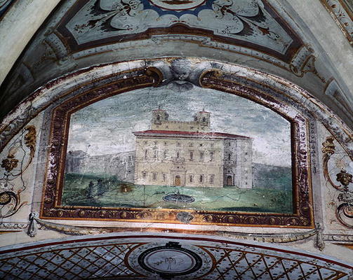 Detail of a fresco, Villa Medicea di Careggi (fresco) from Michelozzo  di Bartolommeo