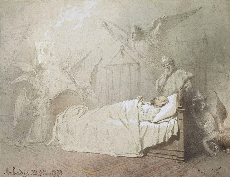 Alexander III on his Deathbed Surrounded by Angels from Mihaly von Zichy