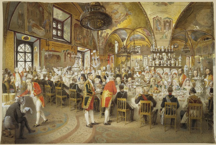 Ceremonial Dinner in the Palace of the Facets in the Moscow Kremlin from Mihaly von Zichy