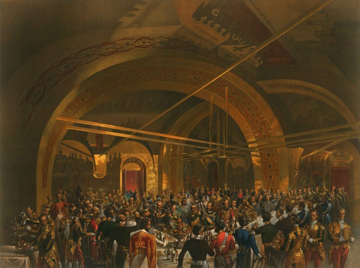 Coronation Banquet for the Envoys in in the Golden Hall of the Great Kremlin Palace from Mihaly von Zichy