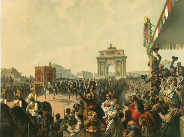 The triumphal entry of Their Majesties into Moscow from Mihaly von Zichy