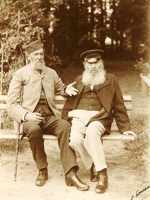 The poets Yakov Polonsky and Afanasy Fet from Mikhail Petrovich Botkin
