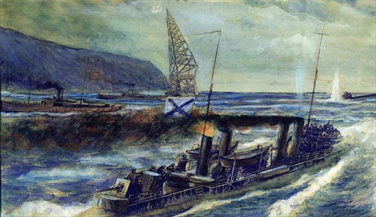 The German u-boat U 56 sunk the Russian destroyer Grozovoi in the Barents Sea on the 20th October 19 from Mikhail Mikhailovich Semyonov