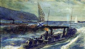 The German u-boat U 56 sunk the Russian destroyer Grozovoi in the Barents Sea on the 20th October 19